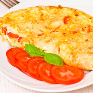 Tortilla de claras con tomate