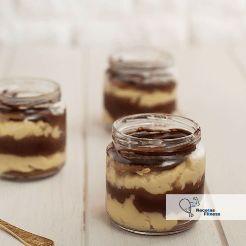 Tarta de la abuela fitness en vasos